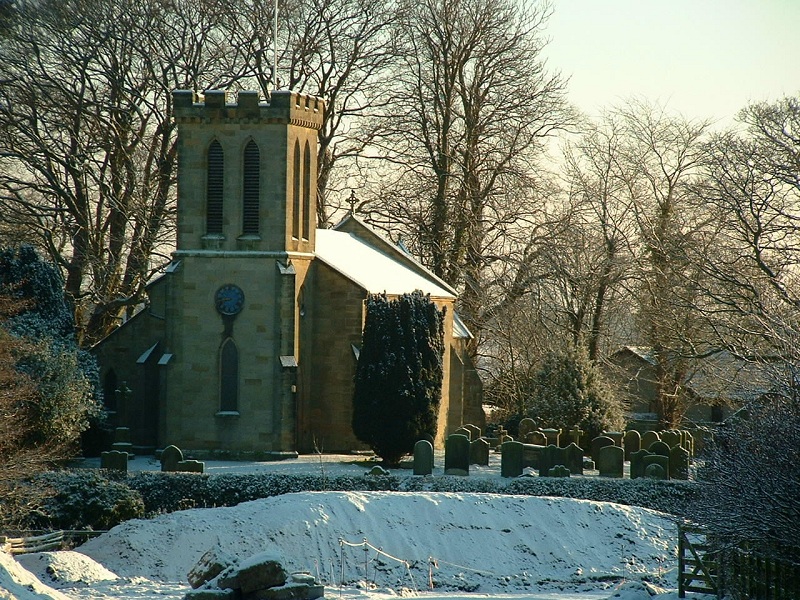 All Saints Church Rennington Church Guide - Picture of the Church in Winter 