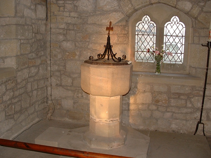 All Saints Church Rennington picture of 14th Century Font