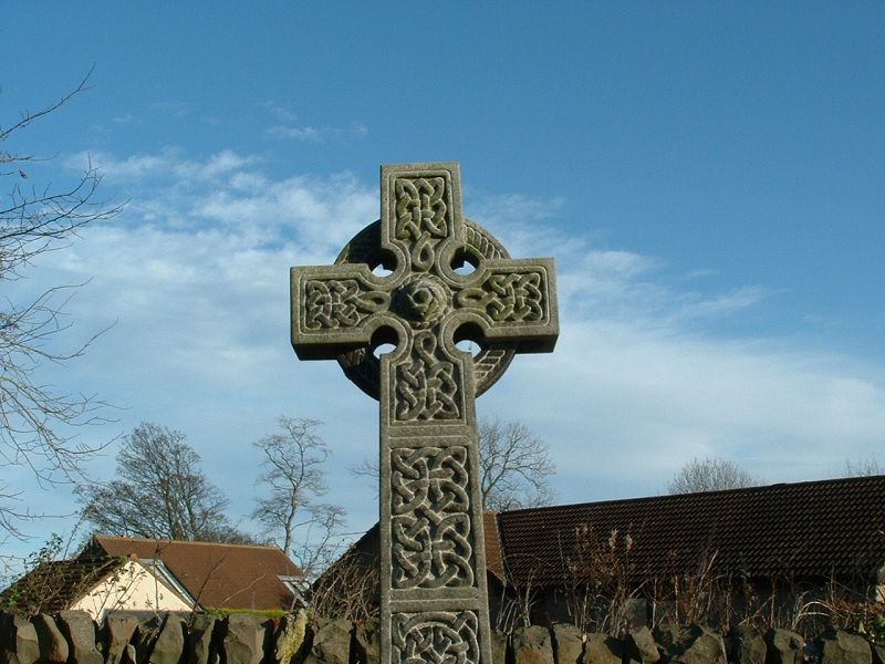 Stone cross in All Saints Church Rennington Alnwick