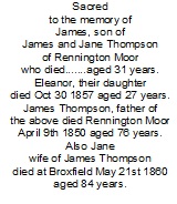 All Saints Church Rennington - Memorial/Grave A10