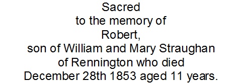 All Saints Church Rennington - Memorial/Grave C15W