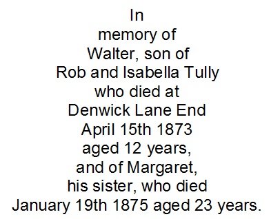 All Saints Church Rennington - Memorial/Grave C27