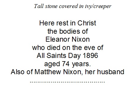 All Saints Church Rennington - Memorial/Grave E07A