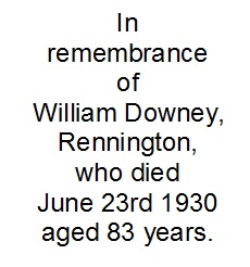 All Saints Church Rennington - Memorial/Grave I25